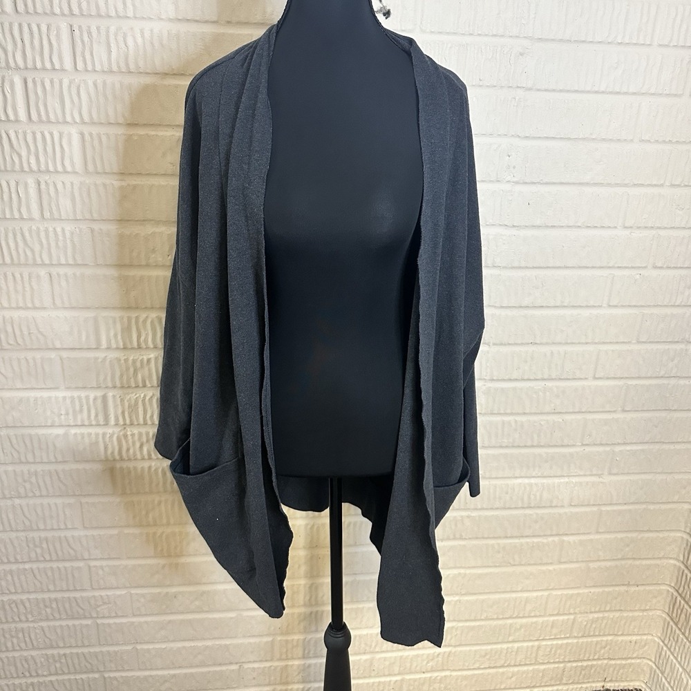 Pact Knit Long Dark Gray Cardigan M/L 100% Organic Cotton Pockets Loungewear - Picture 1 of 7